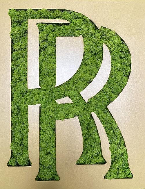 Machový obraz – LOGO Rolls-Royce zlatý