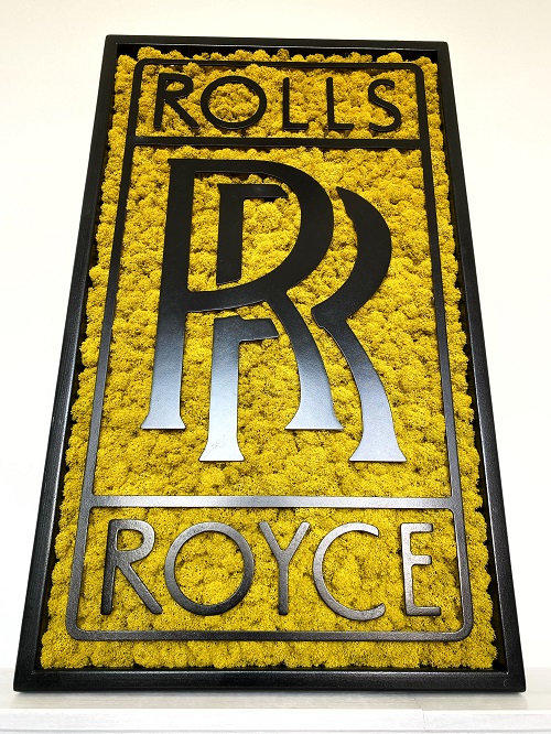 Machový obraz – LOGO Rolls-Royce čierný